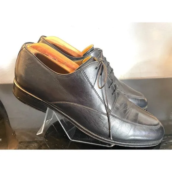 Massimo Emporio Derby Men Size 10 M Apron Toe Lace Up Dress Shoes Black Leather
