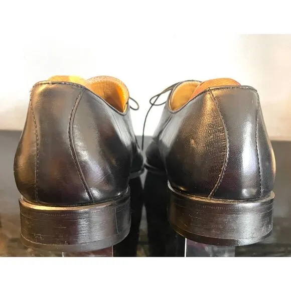 Massimo Emporio Derby Men Size 10 M Apron Toe Lace Up Dress Shoes Black Leather