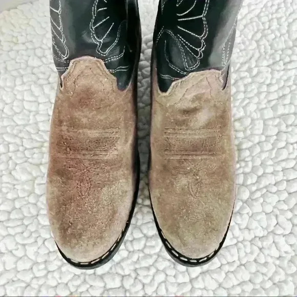 Masterson Boot Pull On Suede Leather Calf Unisex Cowboy Boots Size 3.5 D