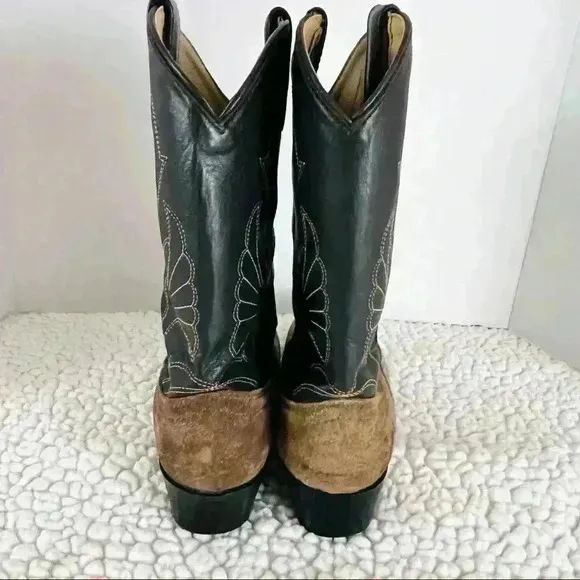 Masterson Boot Pull On Suede Leather Calf Unisex Cowboy Boots Size 3.5 D