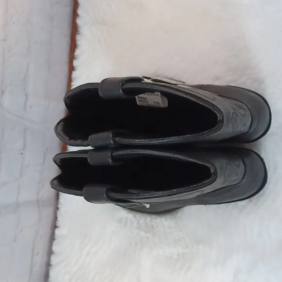 Masterson Mens Soft Black Grained Leather Embossed Western CowBoy Boots 11D NWT