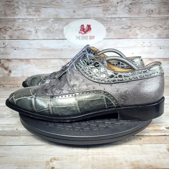 Mauri City Slicker Men's Size 12 Alligator Sliver Dress Shoes