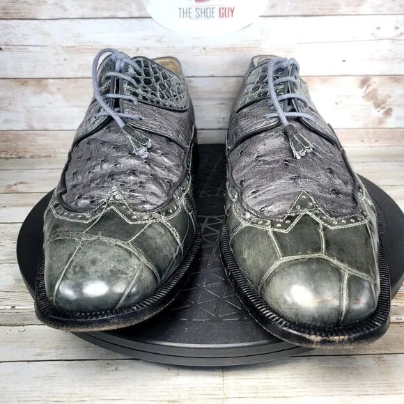 Mauri City Slicker Men's Size 12 Alligator Sliver Dress Shoes