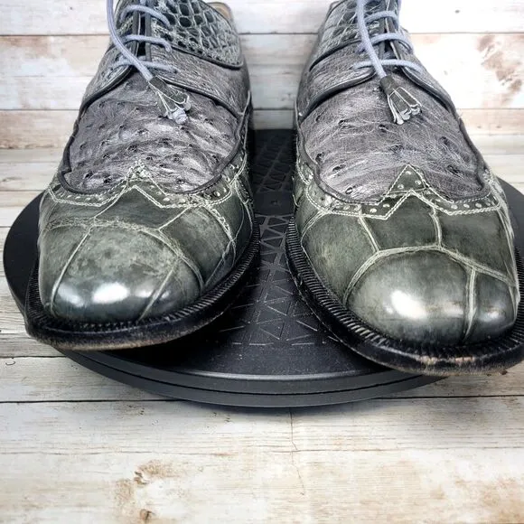 Mauri City Slicker Men's Size 12 Alligator Sliver Dress Shoes