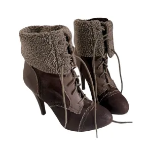 Max Studio Shearling Lace up Boots