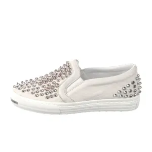 MCM Leather crystal slip on bling sneakers 37