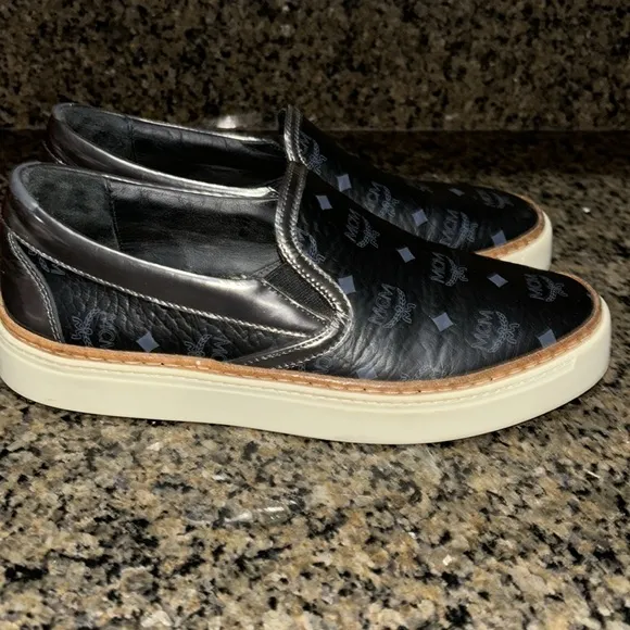 MCM signature slip on sneakers