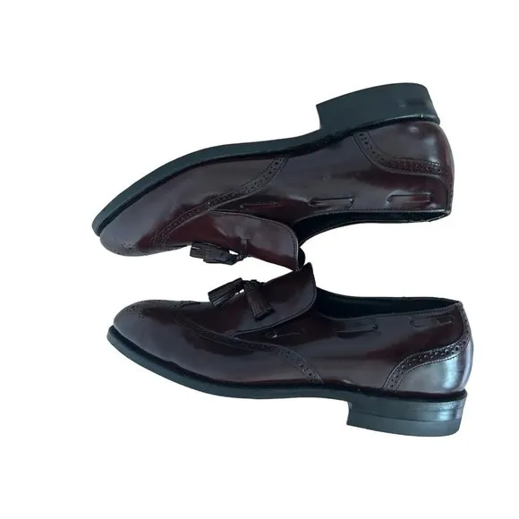 Mens 10 D/b Iron Age Bostonian Safety Oil Proof Shoes Burgundy Wing Tip Tassle