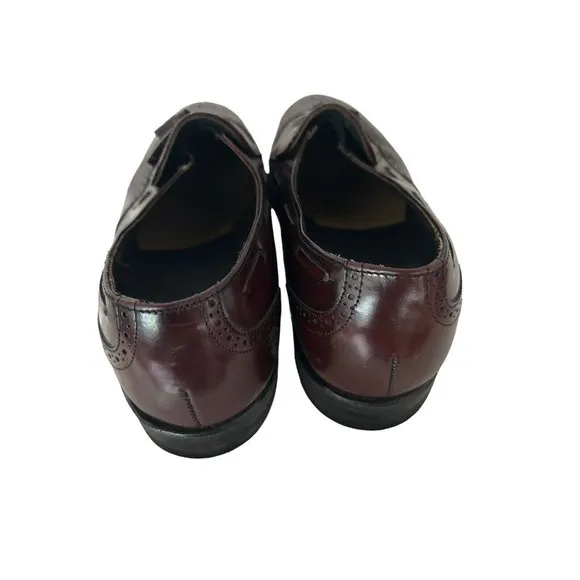 Mens 10 D/b Iron Age Bostonian Safety Oil Proof Shoes Burgundy Wing Tip Tassle
