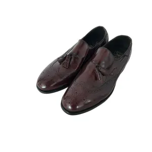 Mens 10 D/b Iron Age Bostonian Safety Oil Proof Shoes Burgundy Wing Tip Tassle
