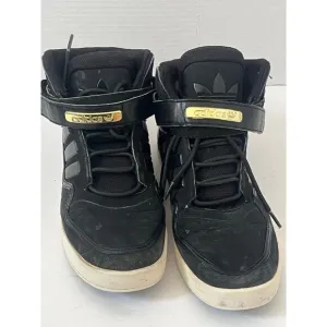 Men's Adidas AR 2.0 Black Gold Hi Top Sneakers Tennis Shoes Size 9.5