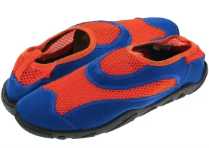 Men's Blue and Orange Aqua Shoes