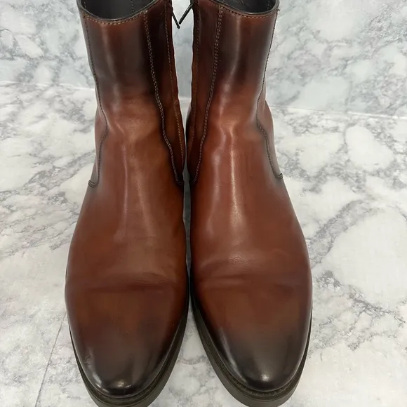Men's Brown Leather Boots Handmade Italy for To Boot New York sz 11.5 Rosemont