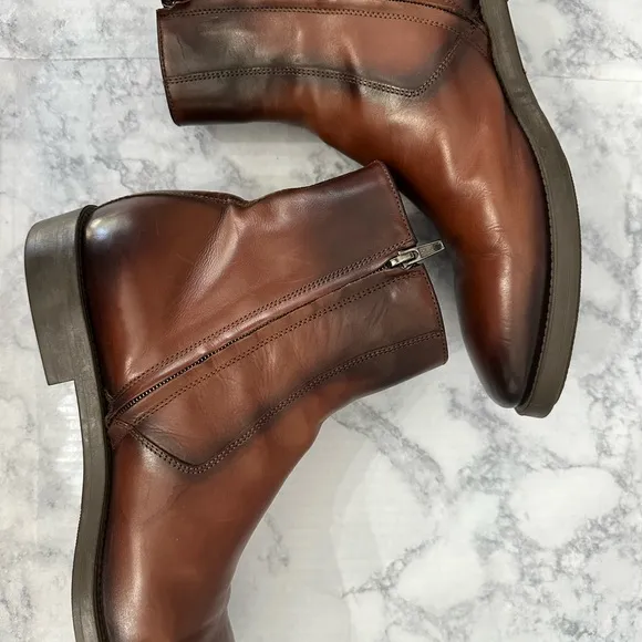 Men's Brown Leather Boots Handmade Italy for To Boot New York sz 11.5 Rosemont
