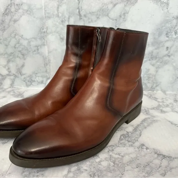 Men's Brown Leather Boots Handmade Italy for To Boot New York sz 11.5 Rosemont