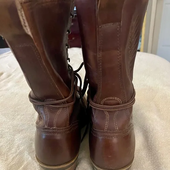 Men's Brown Leather lace up Boots - Abilene Boot Conpany