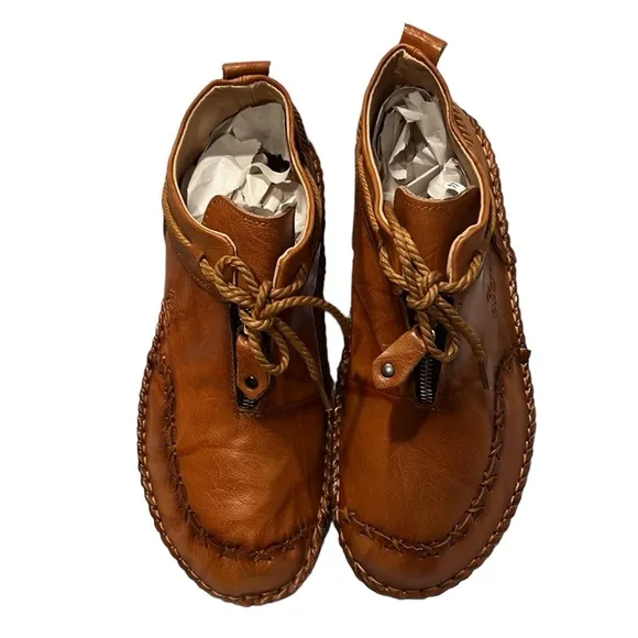 Men's Casual boots  Hand stitching Leather non slip ankle boots Size 44 or US 10