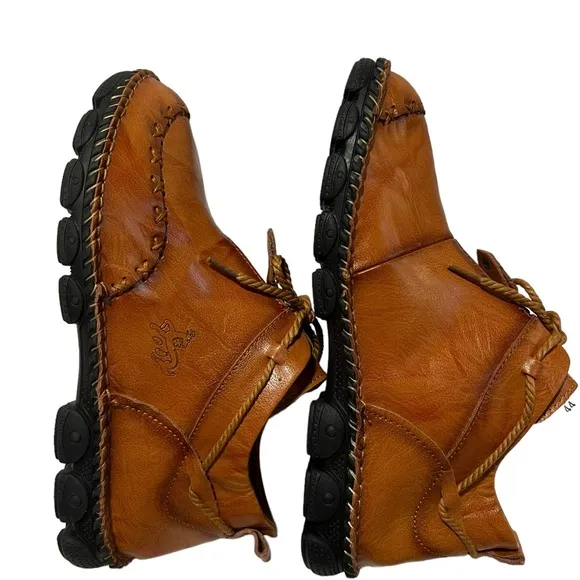 Men's Casual boots  Hand stitching Leather non slip ankle boots Size 44 or US 10