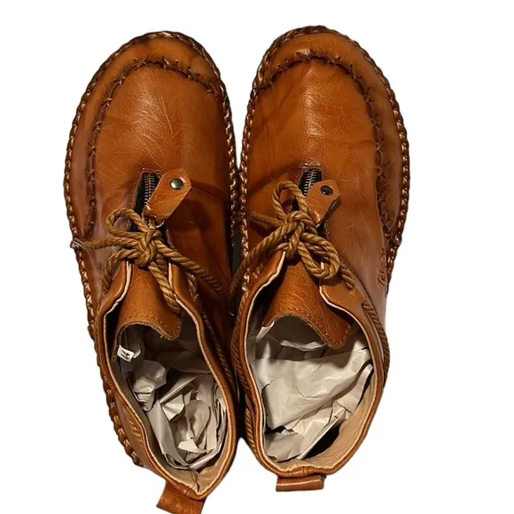 Men's Casual boots  Hand stitching Leather non slip ankle boots Size 44 or US 10