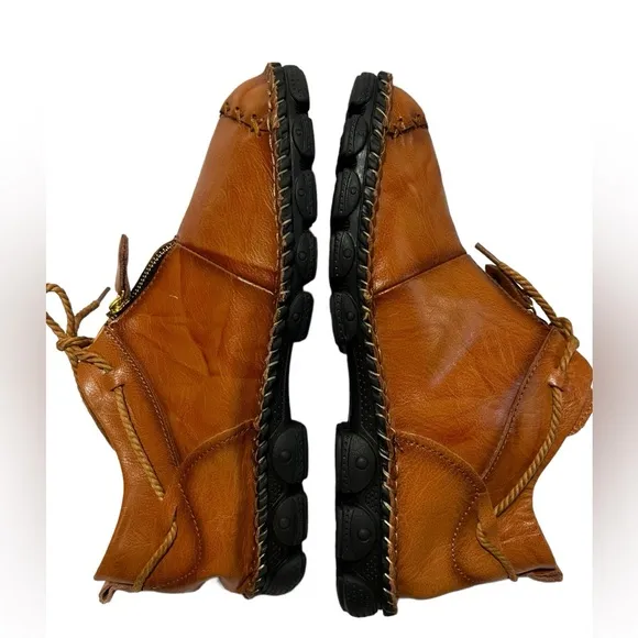 Men's Casual boots  Hand stitching Leather non slip ankle boots Size 44 or US 10