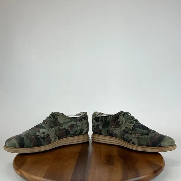 Mens‎ Cole Haan Lunargrand Camo Suede Wingtip Brogue Dress Shoes Size 13 M GUC