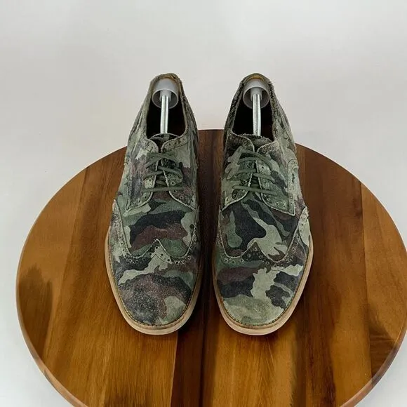 Mens‎ Cole Haan Lunargrand Camo Suede Wingtip Brogue Dress Shoes Size 13 M GUC