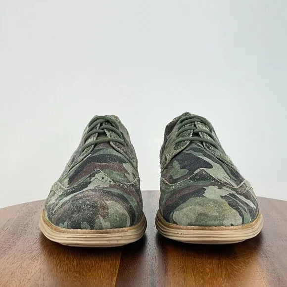 Mens‎ Cole Haan Lunargrand Camo Suede Wingtip Brogue Dress Shoes Size 13 M GUC