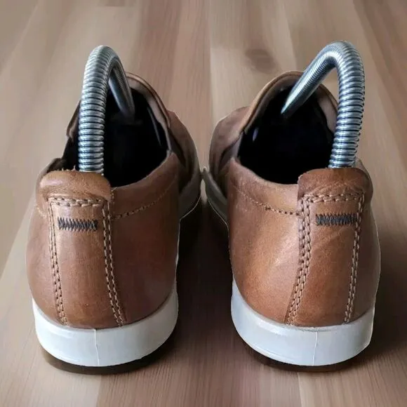 Men's ECCO Perforated Brown Loafer Slip-On Golf Sneakers Size 40 (US 7)