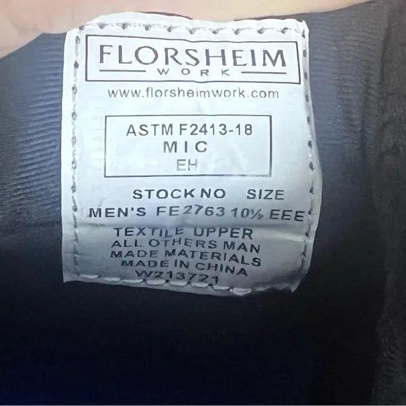 Men's Florsheim Conway Composite Toe Sneaker Size 10.5 EEE