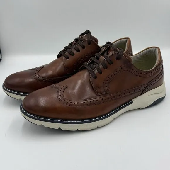 Men's Florsheim Frenzi Wingtip Oxford Cognac Leather Dress Shoe 10M *14381-229