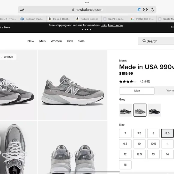 Men's Gray Athletic Sneakers