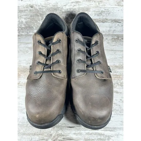 Men's Hytest Apex 2 Pike Brown Leather Nano Toe Low Safety Boots Sz 11.5M