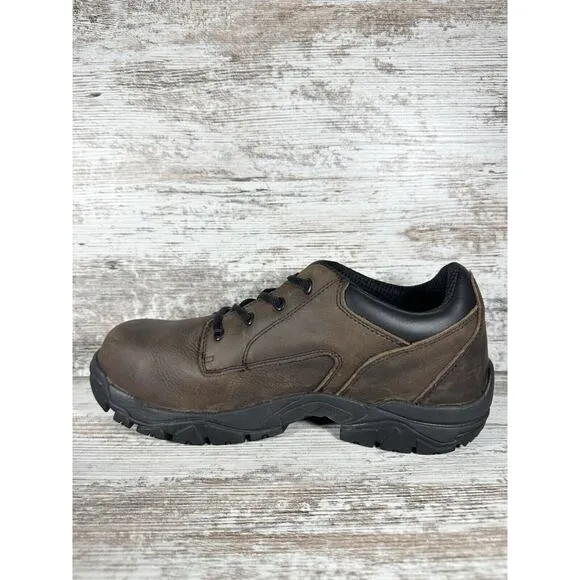 Men's Hytest Apex 2 Pike Brown Leather Nano Toe Low Safety Boots Sz 11.5M