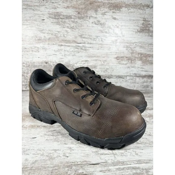 Men's Hytest Apex 2 Pike Brown Leather Nano Toe Low Safety Boots Sz 11.5M