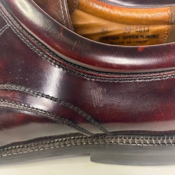Mens Johnston and Murphy Leather Brown Lace Up Vibram Italian Dress Shoes 10