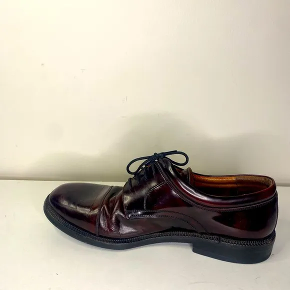 Mens Johnston and Murphy Leather Brown Lace Up Vibram Italian Dress Shoes 10