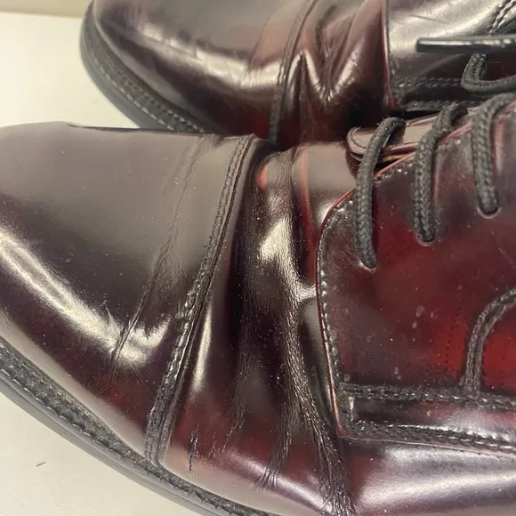 Mens Johnston and Murphy Leather Brown Lace Up Vibram Italian Dress Shoes 10