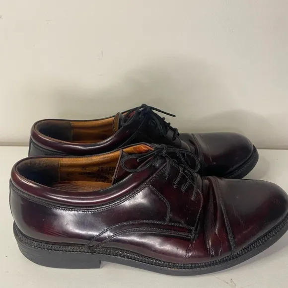 Mens Johnston and Murphy Leather Brown Lace Up Vibram Italian Dress Shoes 10