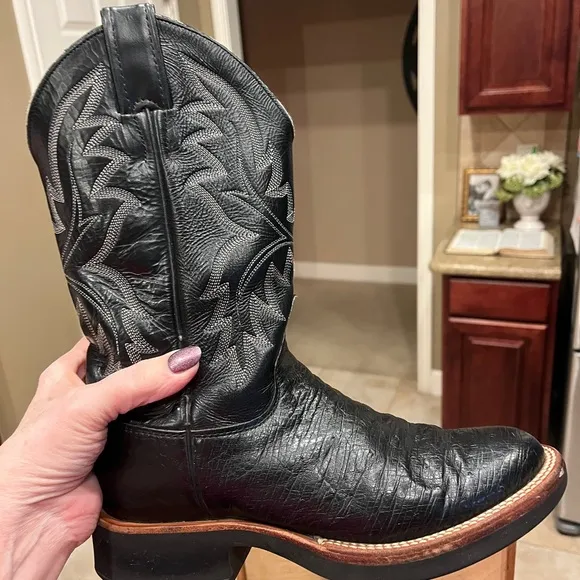 Men’s Justin boots size 6.5B smooth ostrich excellent condition