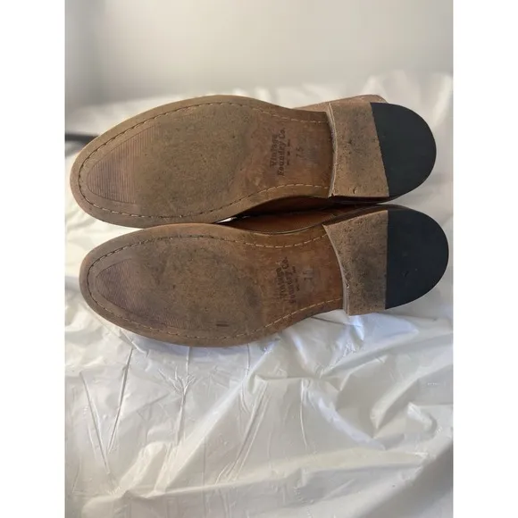 Men's Leather Vintage Foundry Company Brown Zobra Monk Strap Dress Shoe-Size 7.5