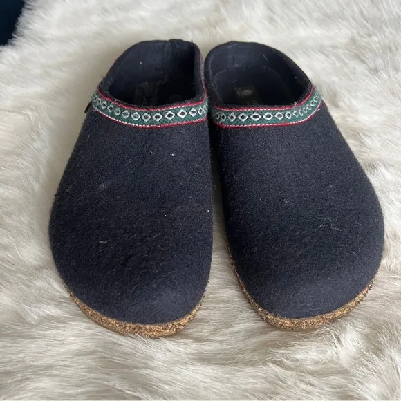 Men's Navy Blue Haflinger Slippers