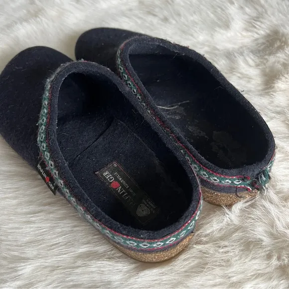 Men's Navy Blue Haflinger Slippers