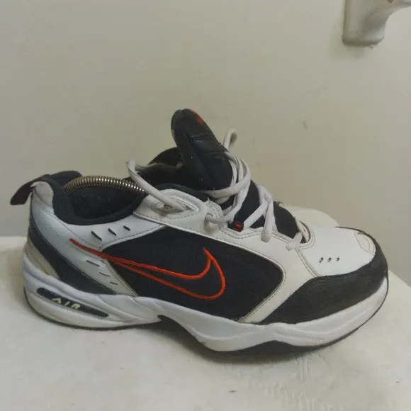 Mens NIKE Air Monarch Sneakers sz 10.5 white red black Walking Training Casual