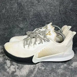Men's Nike Mamba Fury Sneakers Shoes White Metallic Gold Size 8.5
