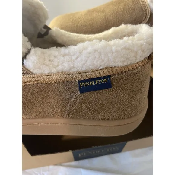 Men's Pendleton Creek Bank M Toasted Coconut Sherpa Lined Slippers-Size 8M