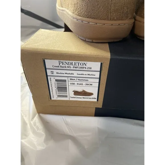 Men's Pendleton Creek Bank M Toasted Coconut Sherpa Lined Slippers-Size 8M