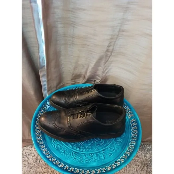Men's Rockport Works Black Leather Lace Up Oxford Dress Shoes Size 13M