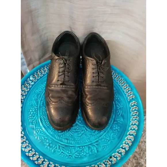 Men's Rockport Works Black Leather Lace Up Oxford Dress Shoes Size 13M