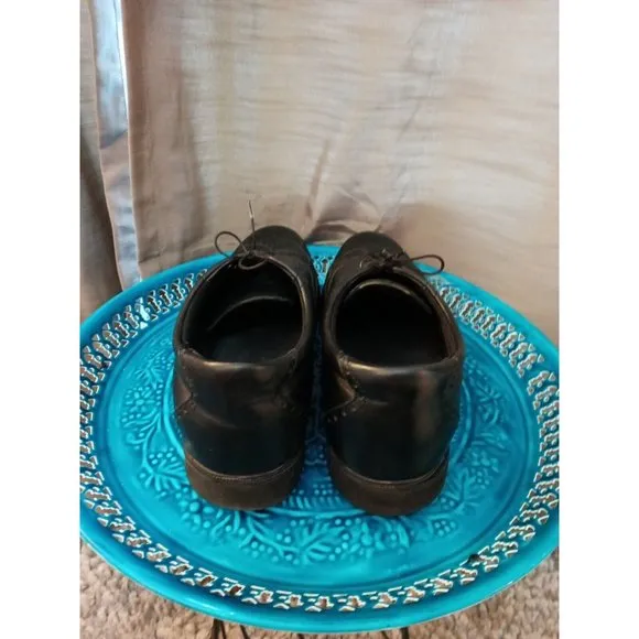 Men's Rockport Works Black Leather Lace Up Oxford Dress Shoes Size 13M