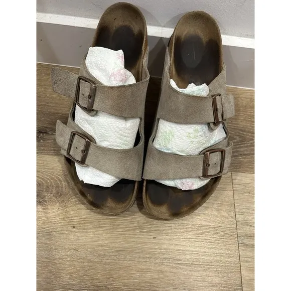 Men's Shoes Birkenstock ARIZONA SFB Slide Sandals 1019313 KHAKI OILED LEATHER 43